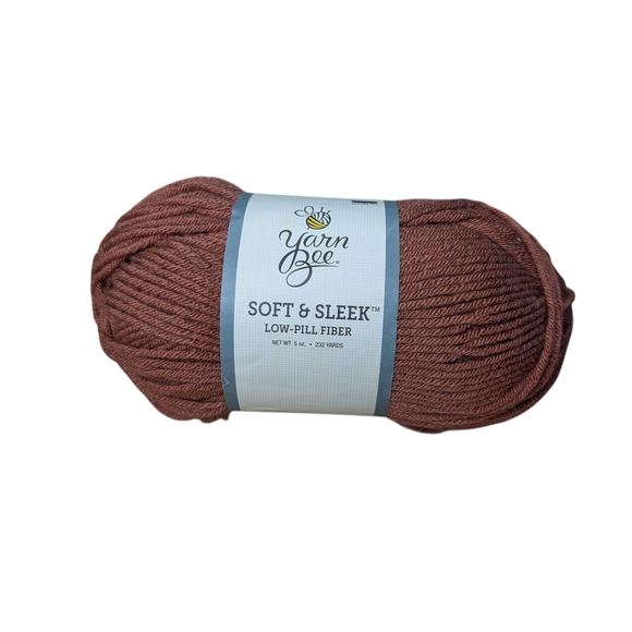 Yarn Bee Other - New Yarn Bee Soft Sleek Yarn Rich Spice Brown 232 Yards Knit Crochet Craft
